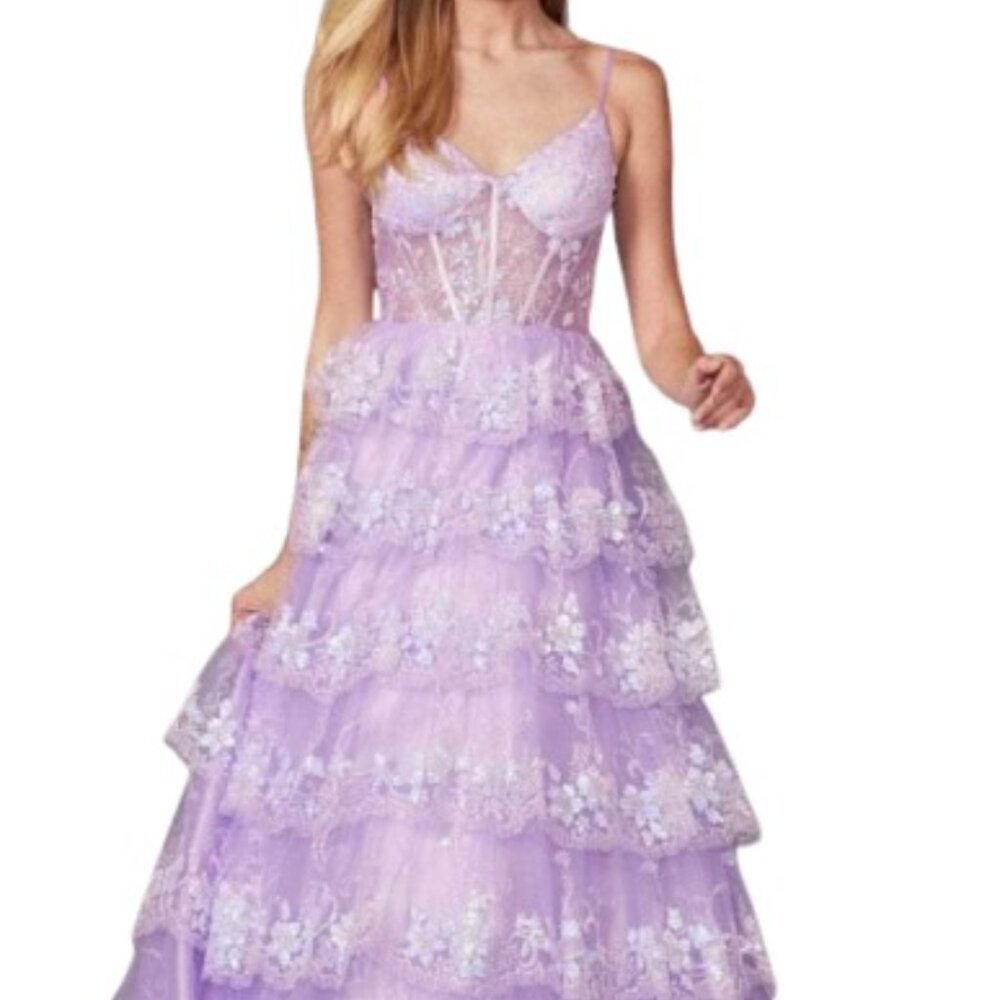 SALE NWT Juliet Dresses JT2454K Tulle Prom Dres Lilac Size 2XL